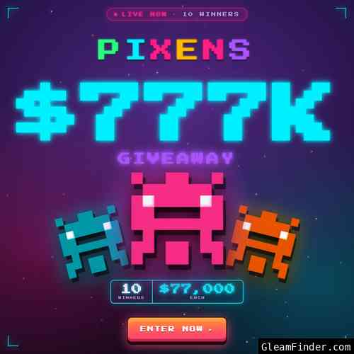 Pixens 777k Giveaway