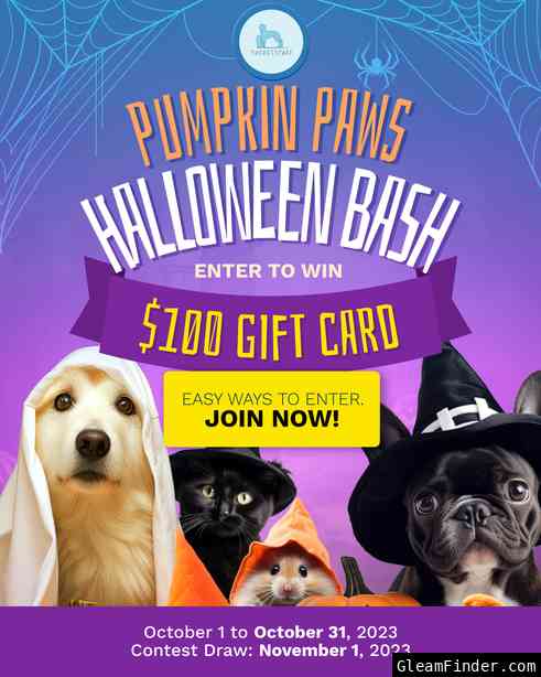 Pumpkin Paws Halloween Bash: Enter to Win a $100 Gift Card!
