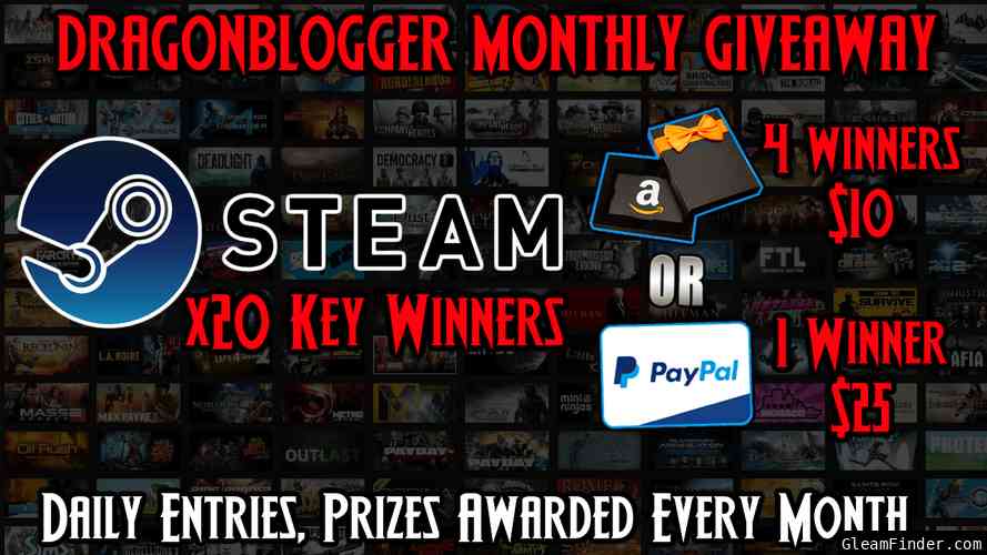 Win PC Game Keys and Gift Cards - DragonBlogger Monthly Giveaway