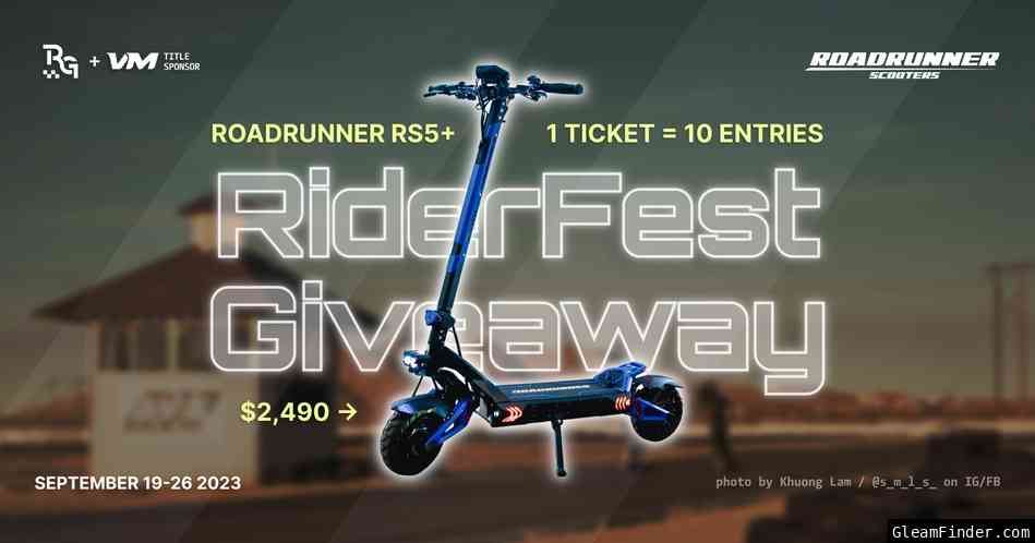 We're Giving Away a RoadRunner RS5+ Electric Scooter to Celebrate RiderFest!