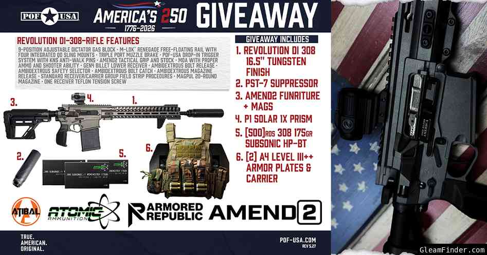 Patriot Ordinance Factory________America's 250 Giveaway