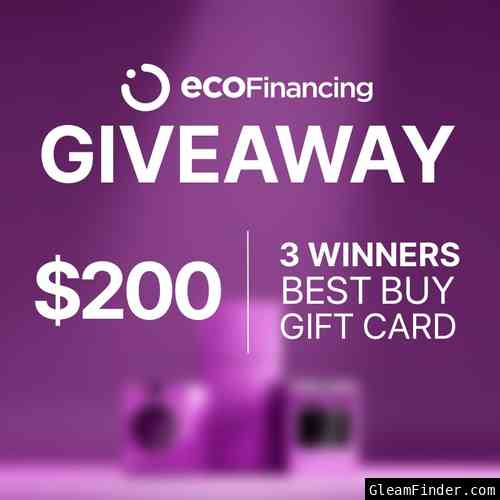 Eco Financing Giveaway - July, August, September