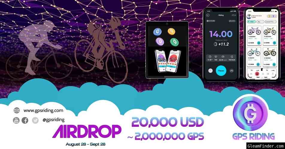GPS RIDING AIRDROP WITH REWARDS UP TO 20,000 USD
