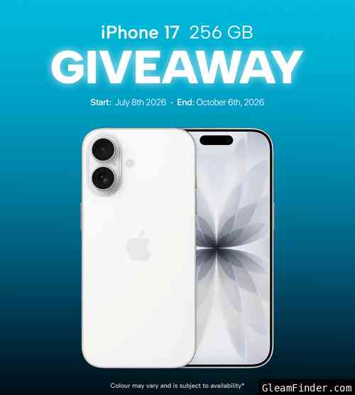 iPhone 17 Giveaway July - Oct. 2026