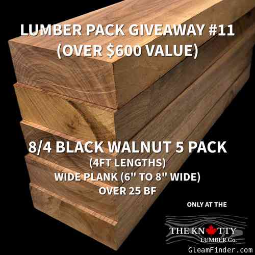 8/4 (2in) Black Walnut 4ft Long 5 Pack Wide Plank