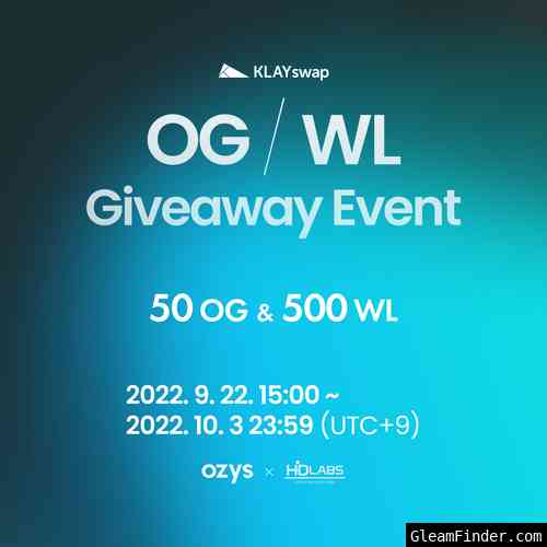 Ozys X HD labs OG/WL Giveaway Event