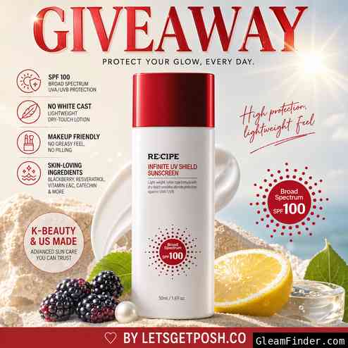 ☀️🧴 RE:CIPE SPF 100 SUN SHIELD GIVEAWAY 🌞✨