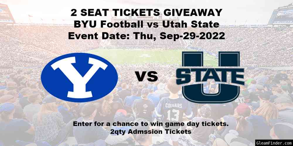 CougsRise Giveaway - BYU Football vs Utah State Seat Tickets (2 Seat Tickets + VIP Cougar Canyon)