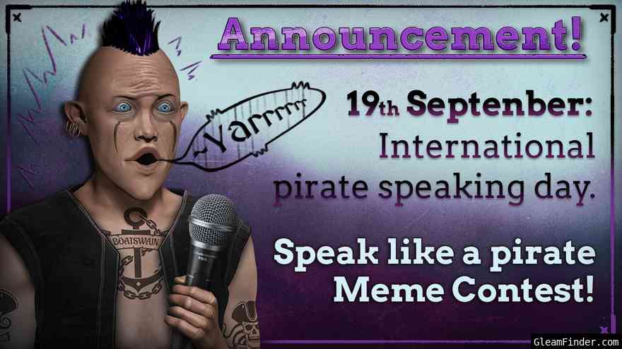 International pirate speaking day - Speak like a pirate Meme Contest + Gleam competition