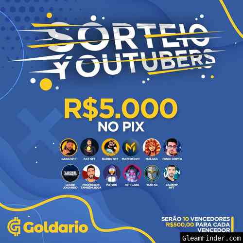Mega Sorteio Youtubers de R$5.000!!!!
