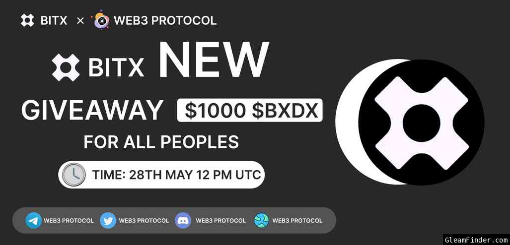 ðŸŽ‰Web3 Protocol X   BitX - BRC20 DEX Giveaway.
