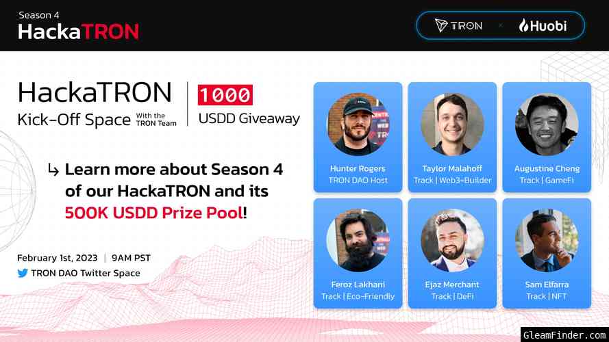 S4 HackaTRON Twitter Spaces (1000 USDD GIVEAWAY) - YOU MUST BE INSIDE SPACES TO REDEEM