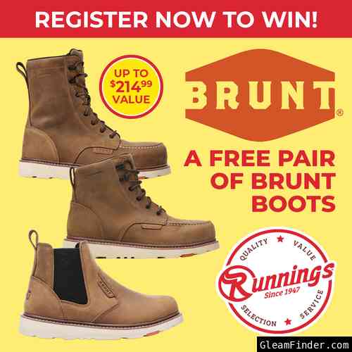 Runnings Brunt Boots Giveaway