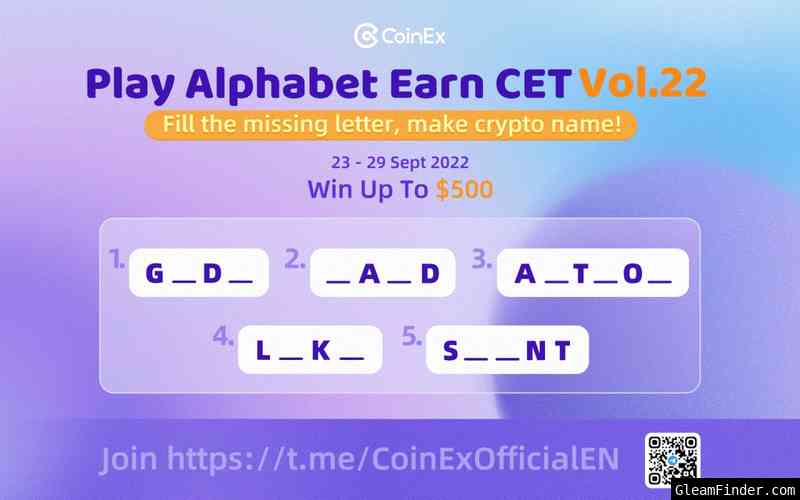 Play Alphabet Earn CET Vol.22