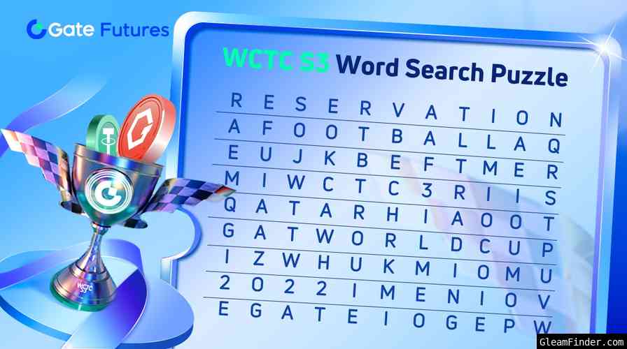 Gate.io Futures | WCTC S3 | Word Search Puzzle | Win $100