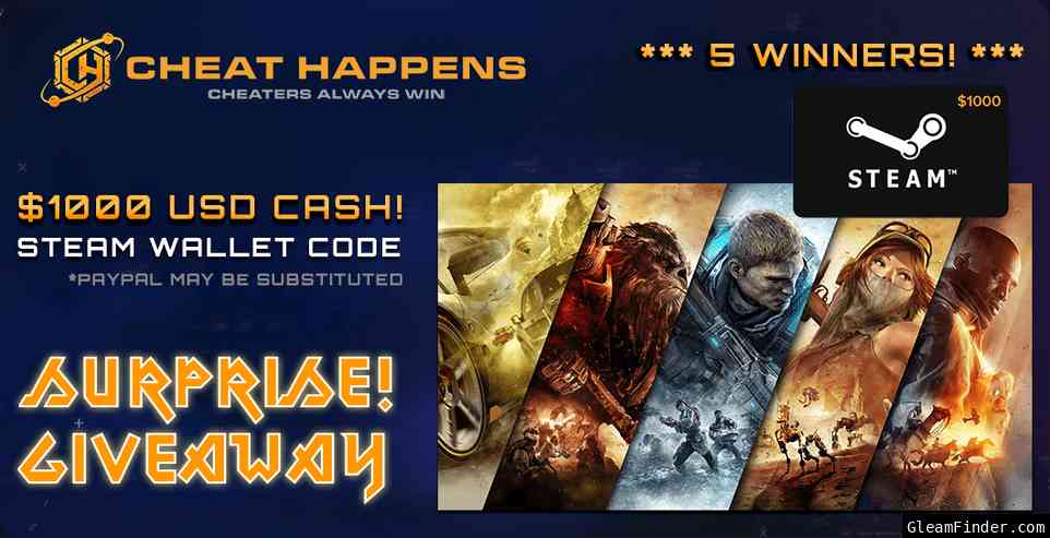 Cheat Happens $1000 STEAM WALLET Giveaway