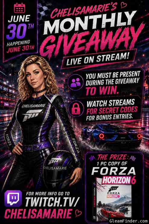 Chelisamarie's Monthly Giveaway (Forza Horizon 6 for PC)