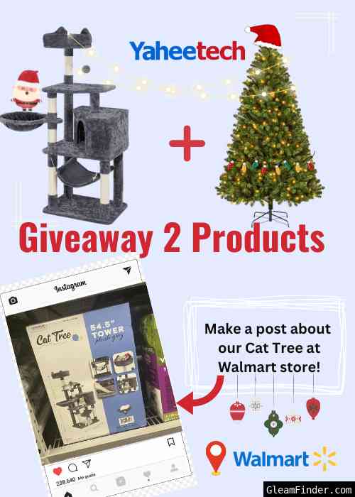 Enter to Win a Yaheetech Cat Tree Plus a Christmastree(6ft/7.5ft)