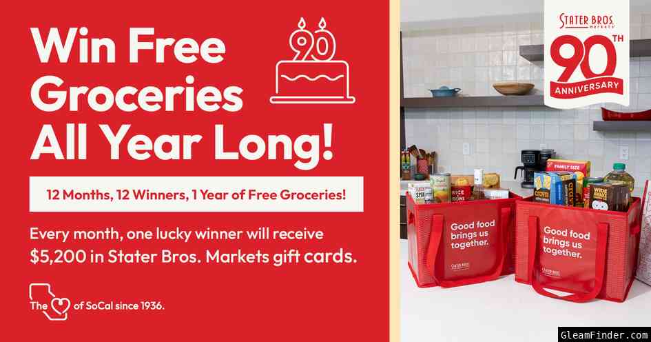 90th Win Free Groceries