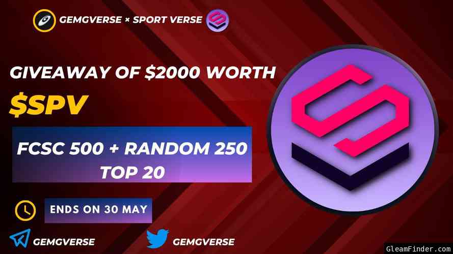 GemGverse X Sport Verse $2000 Worth of tokens