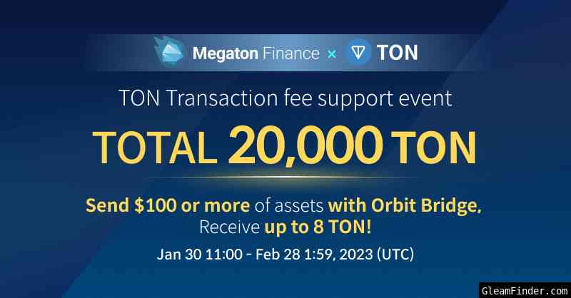 [Megaton] TON Transaction fee support Event