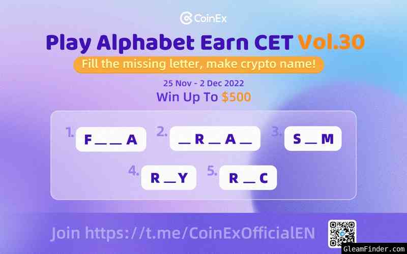 Play Alphabet Earn CET Vol.30
