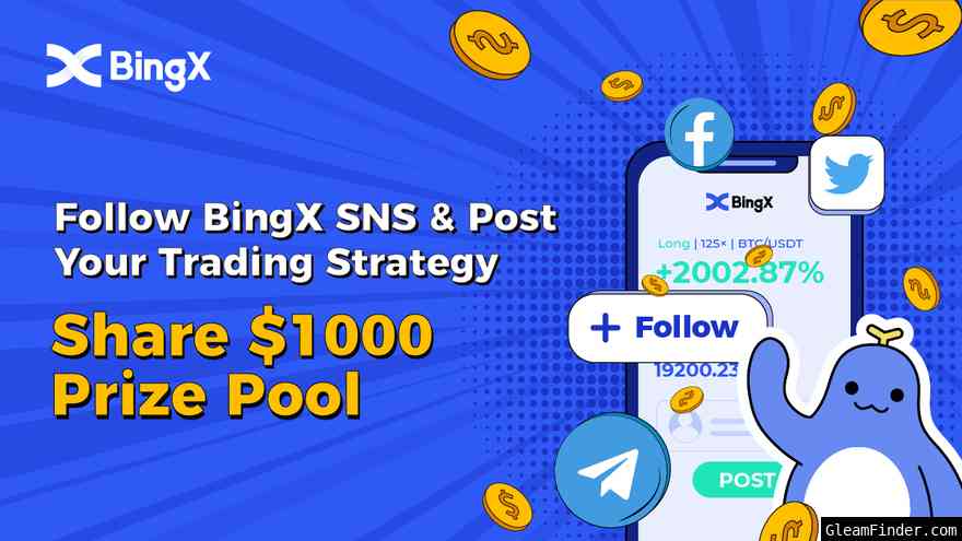 Follow & Post BingX on Social Media to Win $1000 USDT Prize Pool