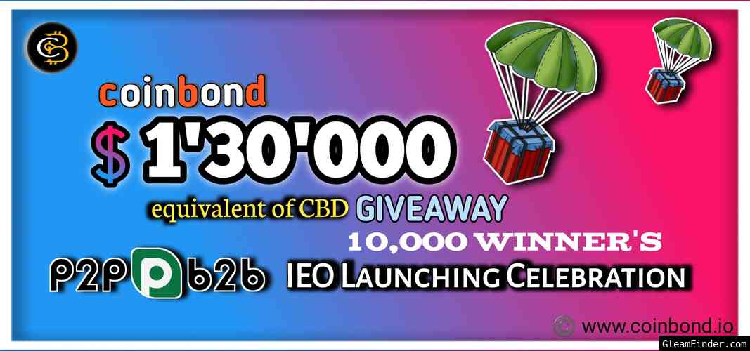coinbond p2p IEO Launching Celebration GIVEAWAY