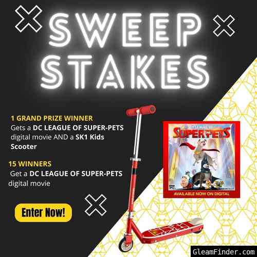 WIN DC LEAGUE OF SUPER-PETS digital movie + a SWAGTRON SK1 Kids Electric Scooter!